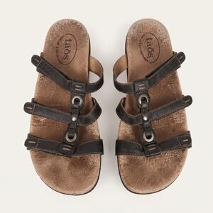 Taos Women's 6 Boho Coastal Minimalist Leather Multi Strap Adjustable Sandals
